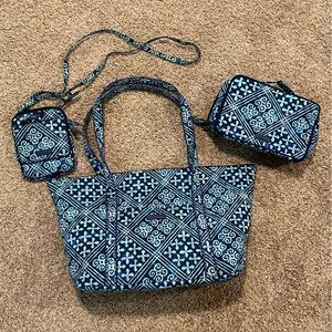 Blue Vera Bradley Travel Set